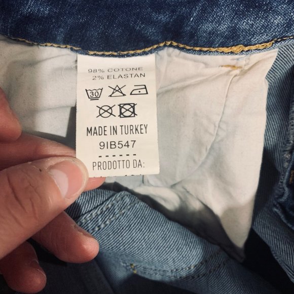 Maryley Stretch Crop Fray Hem Jeans Hippie Grunge Size US 28 - Picture 8 of 11